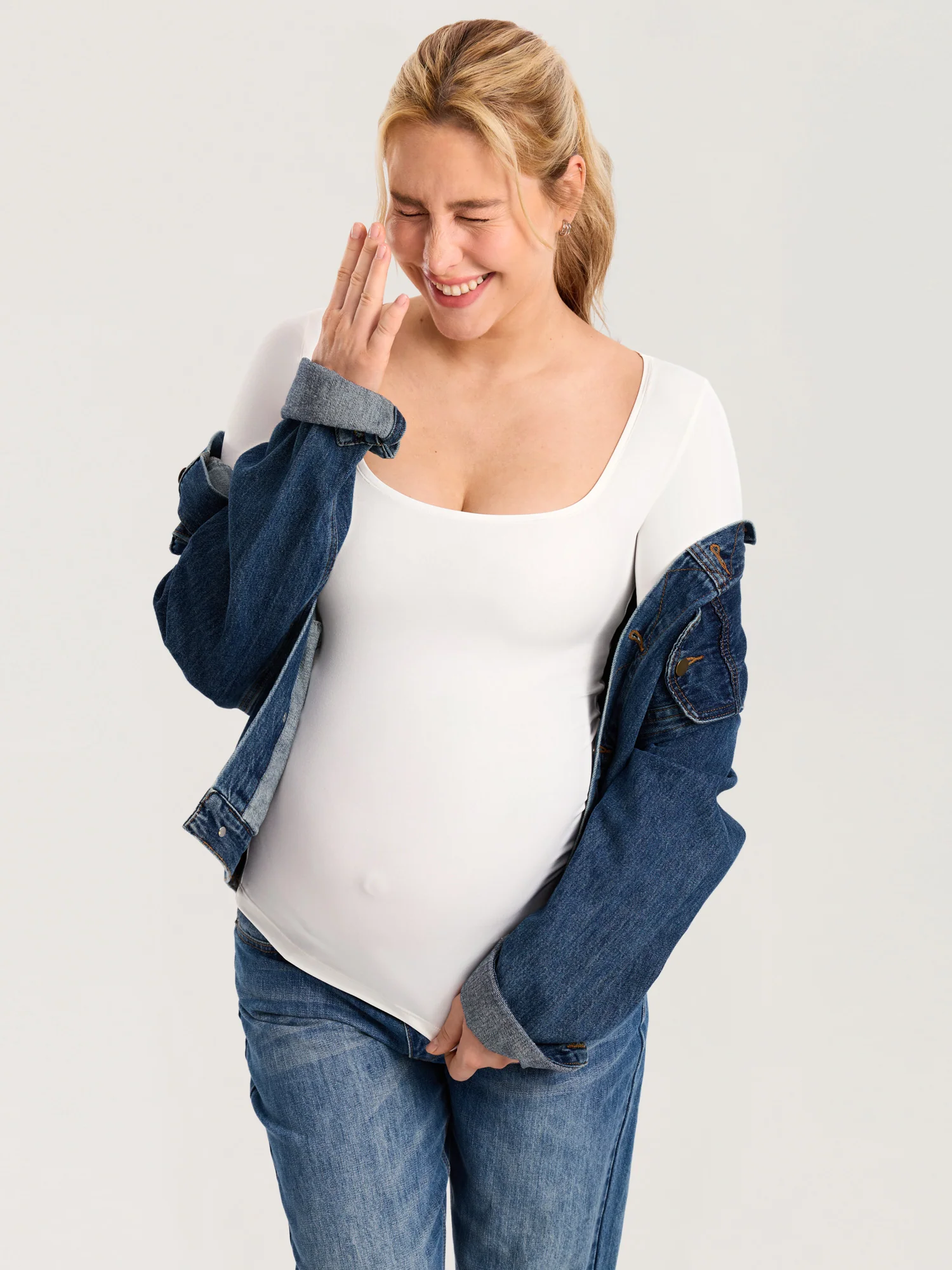 AirSoft Square Neck Maternity Top - Long Sleeves - Image 14
