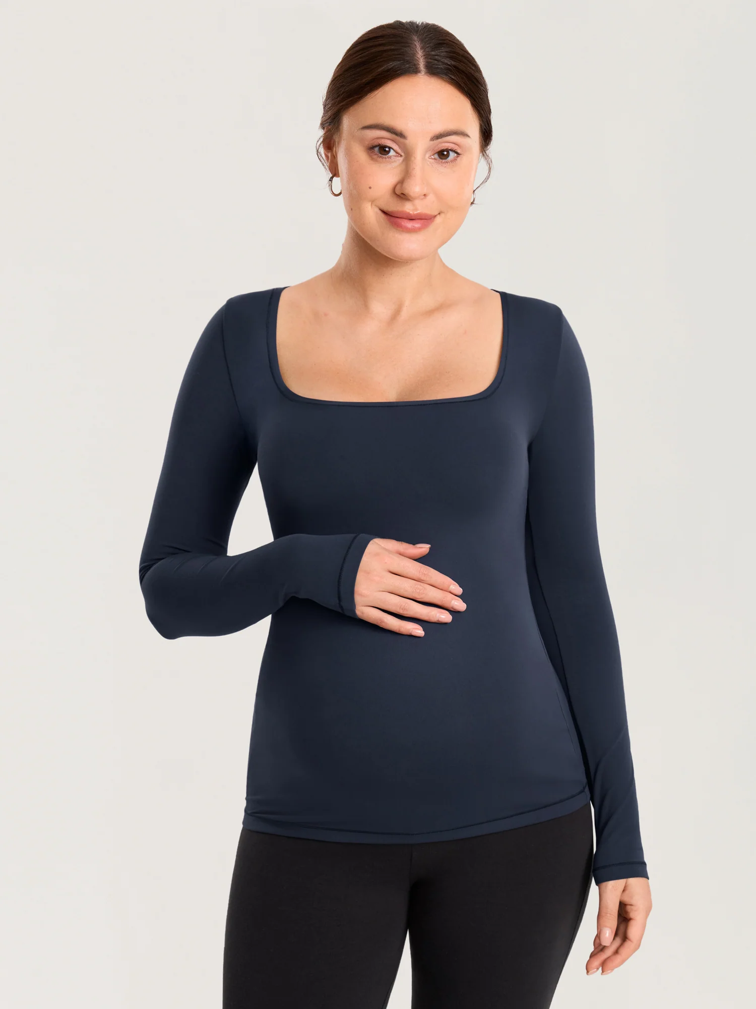 AirSoft Square Neck Maternity Top - Long Sleeves - Image 15