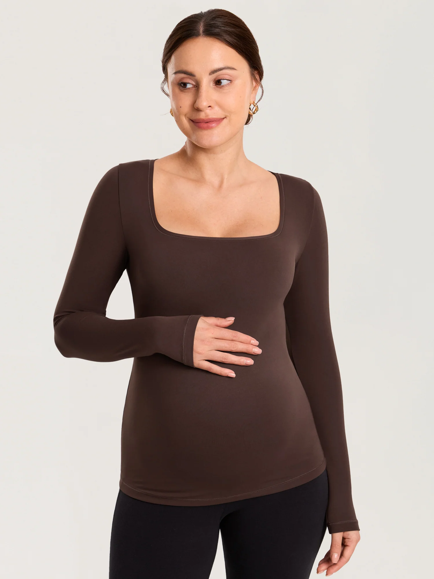 AirSoft Square Neck Maternity Top - Long Sleeves - Image 19