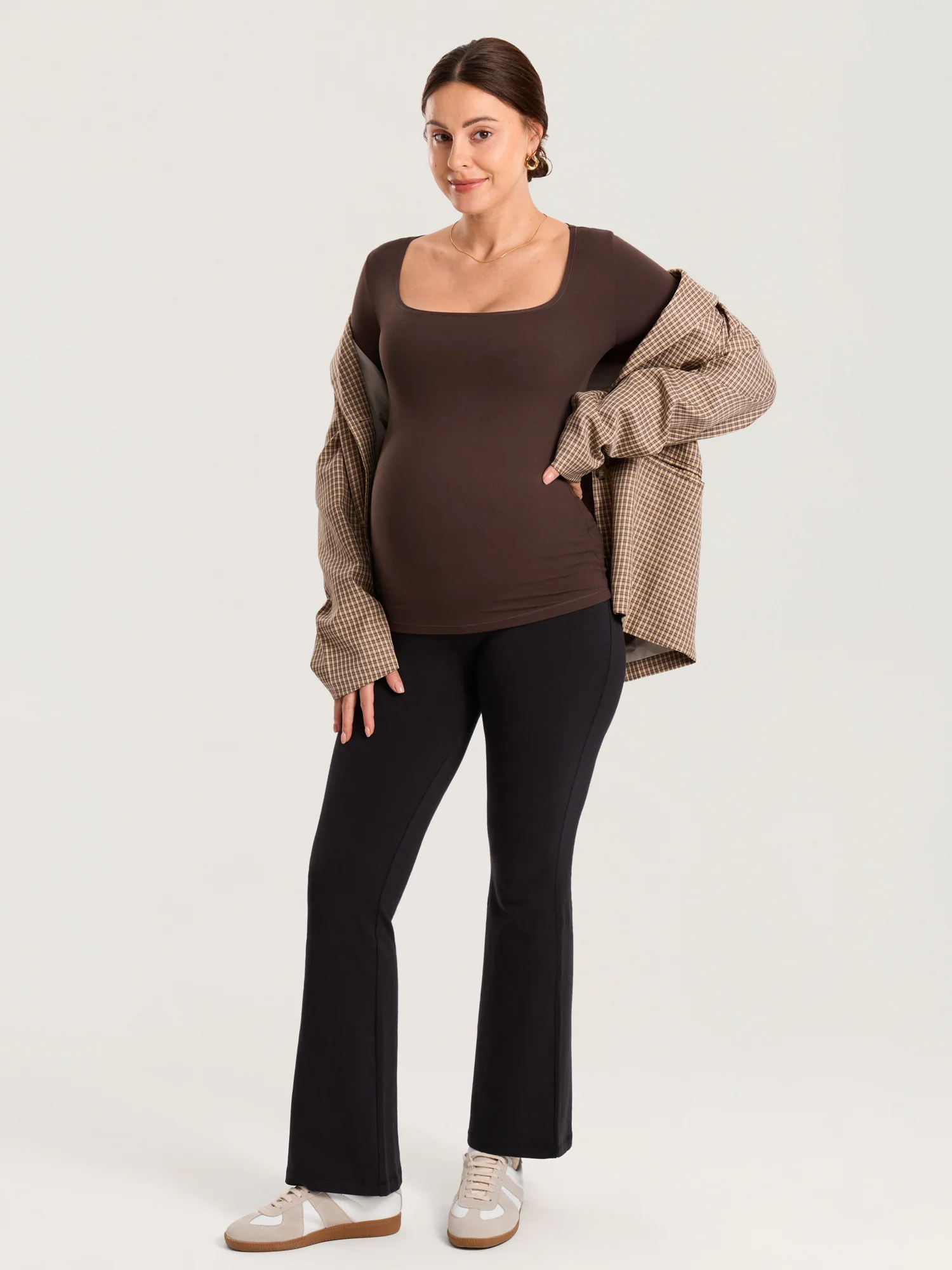 AirSoft Square Neck Maternity Top - Long Sleeves - Image 22