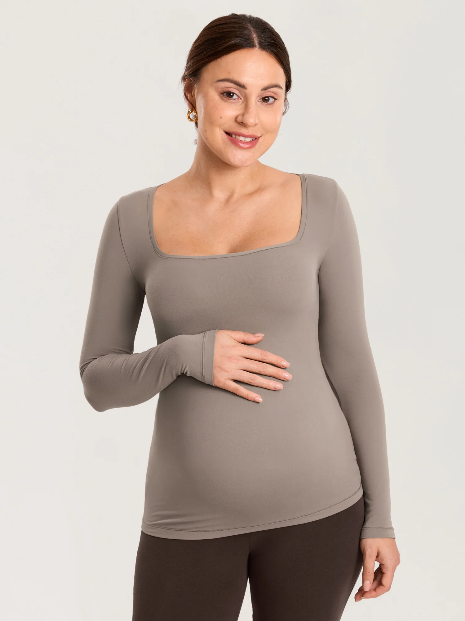 AirSoft Square Neck Maternity Top - Long Sleeves - Image 23