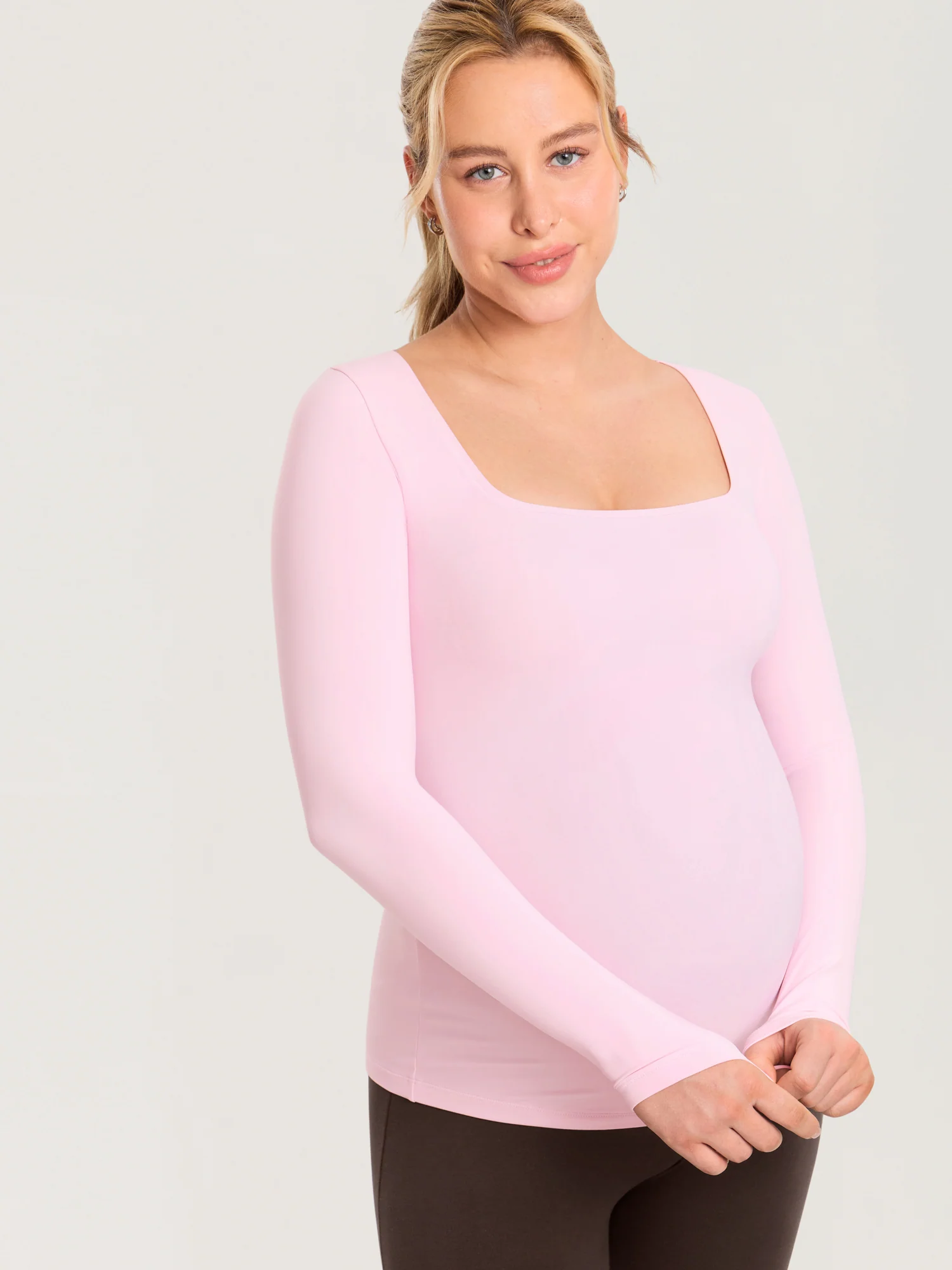AirSoft Square Neck Maternity Top - Long Sleeves - Image 4