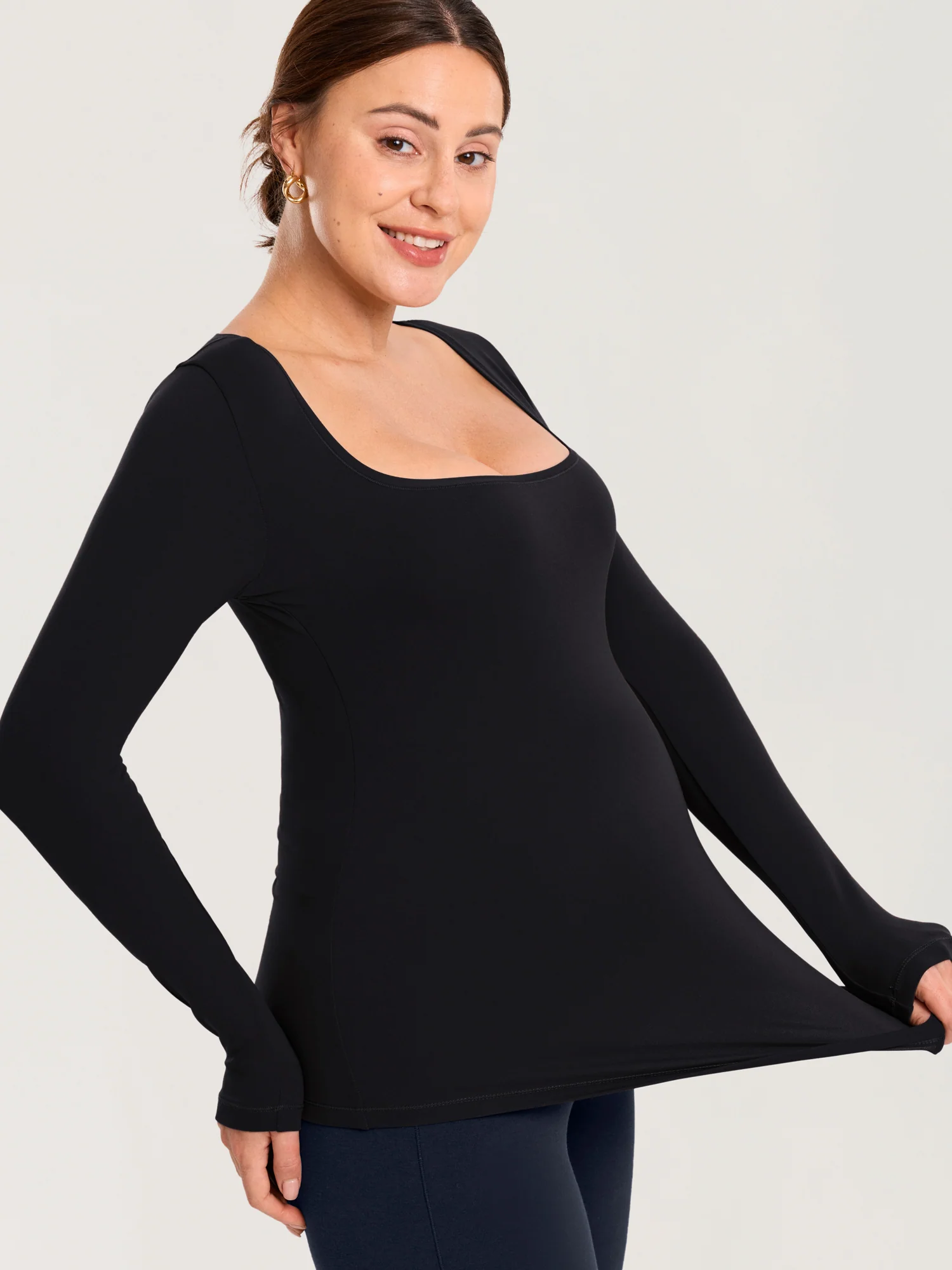 AirSoft Square Neck Maternity Top - Long Sleeves - Image 8