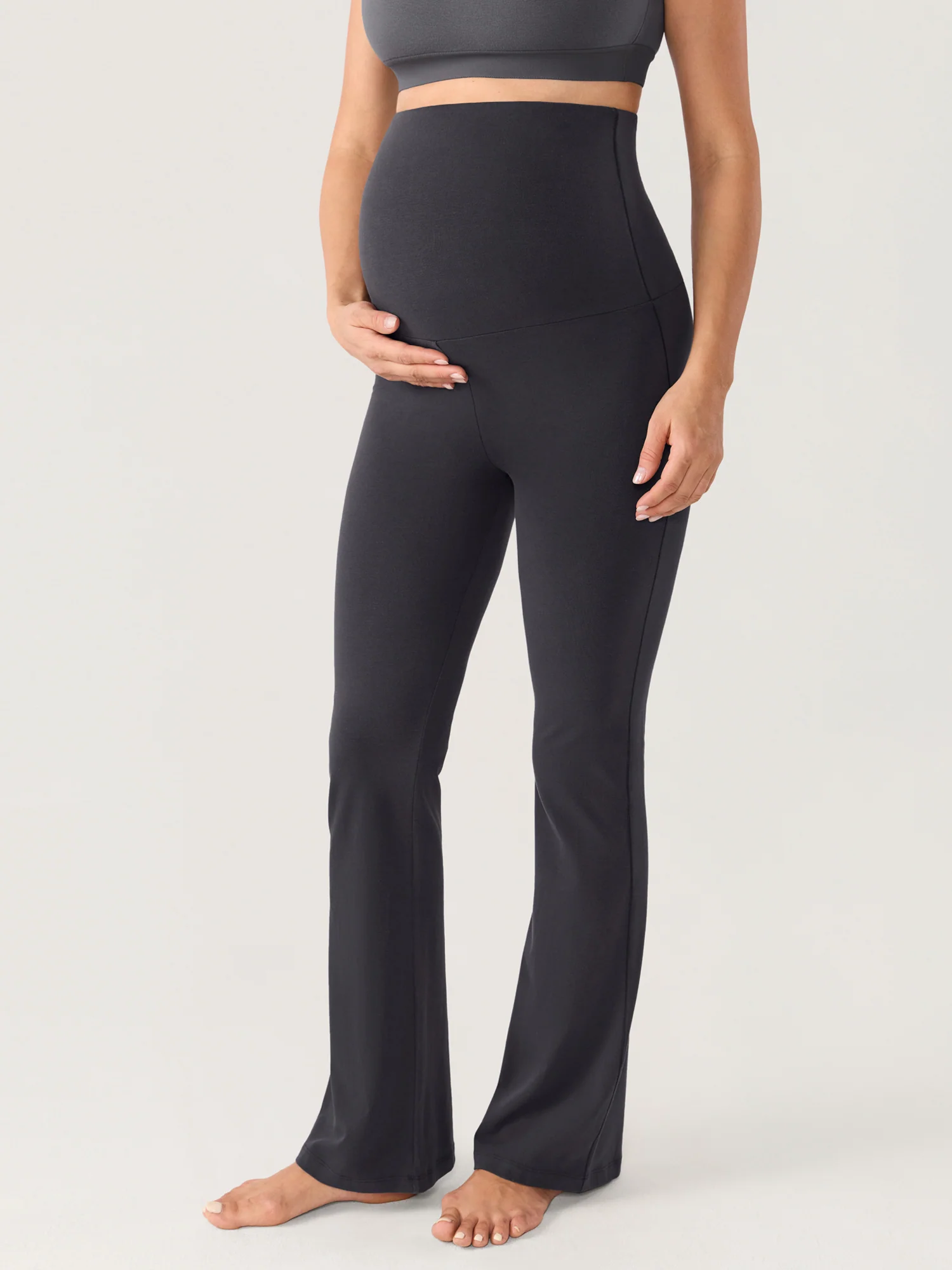 Cotton Foldover Maternity Flare Pants 30.5" - Image 13