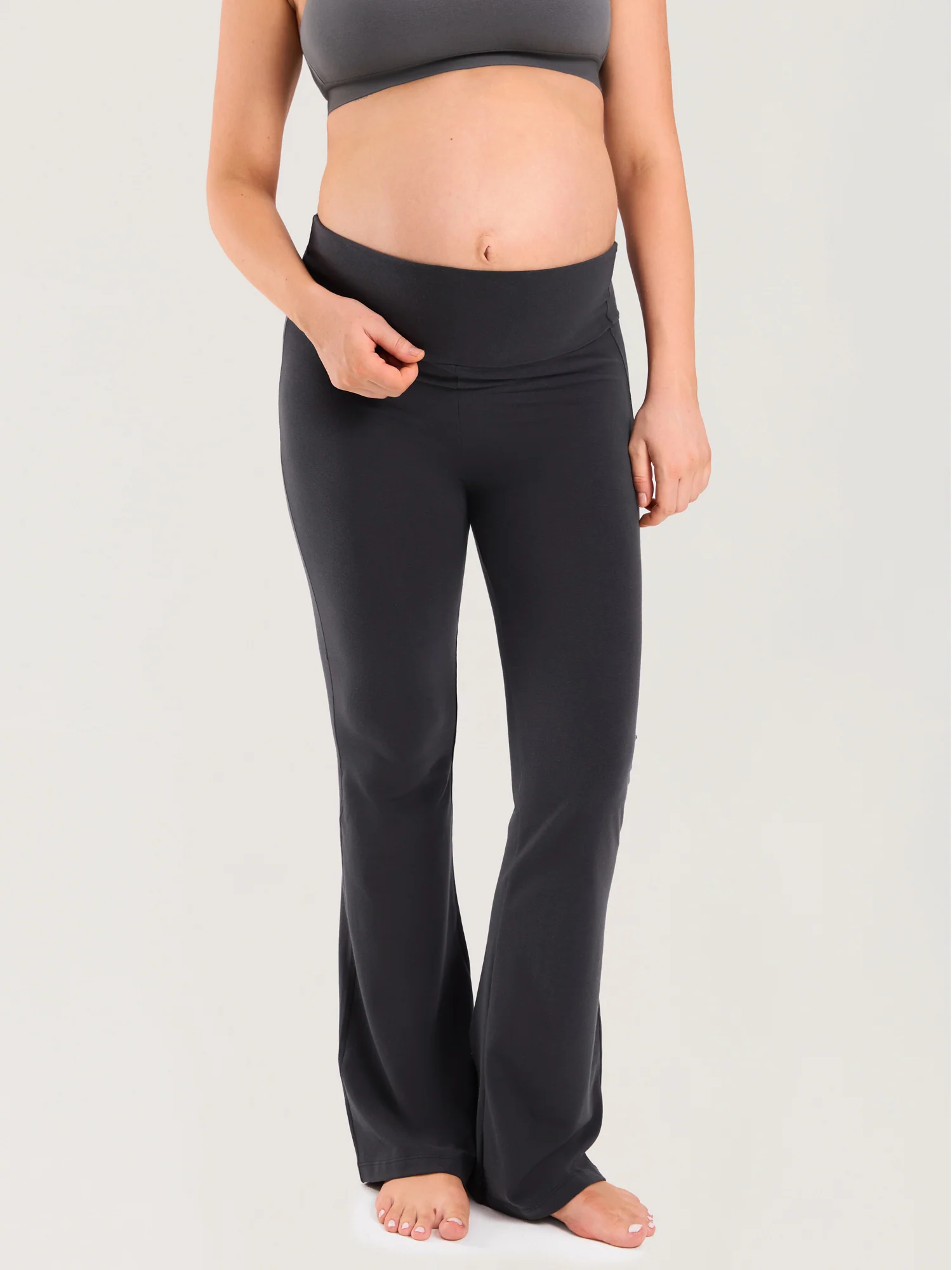 Cotton Foldover Maternity Flare Pants 30.5" - Image 16
