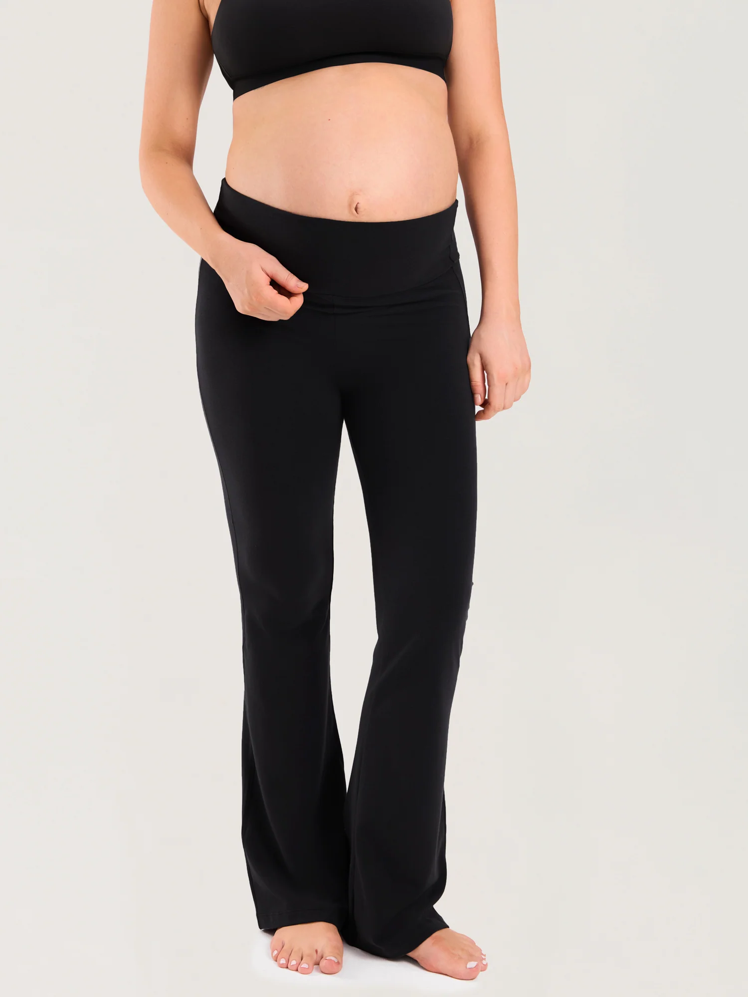 Cotton Foldover Maternity Flare Pants 30.5" - Image 7