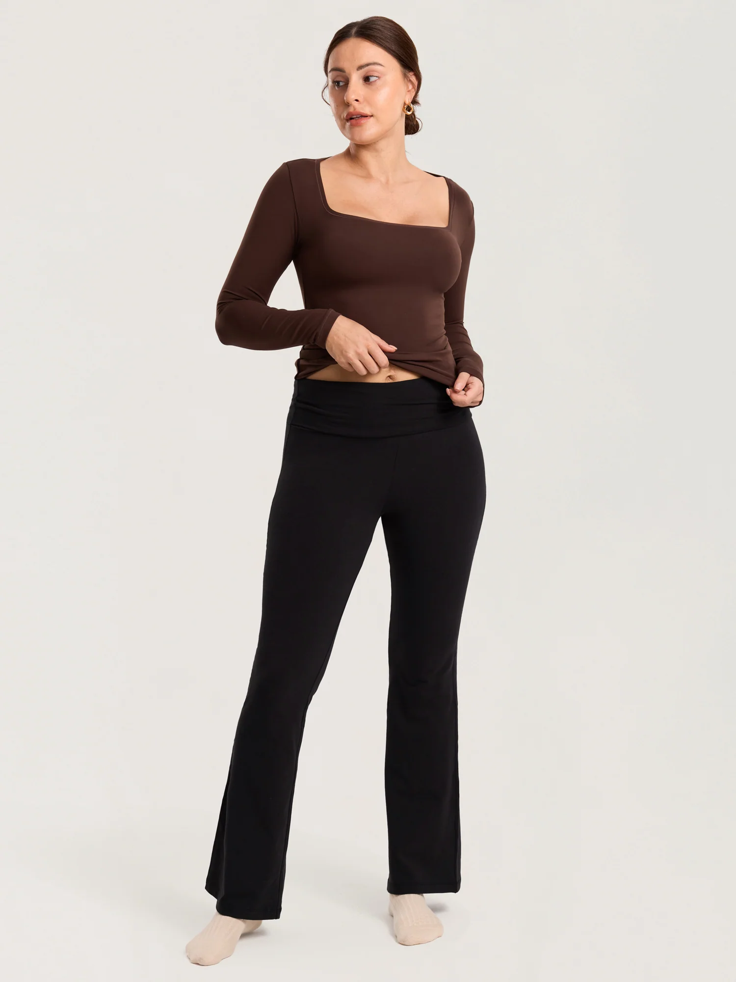 Cotton Foldover Maternity Flare Pants 30.5" - Image 8