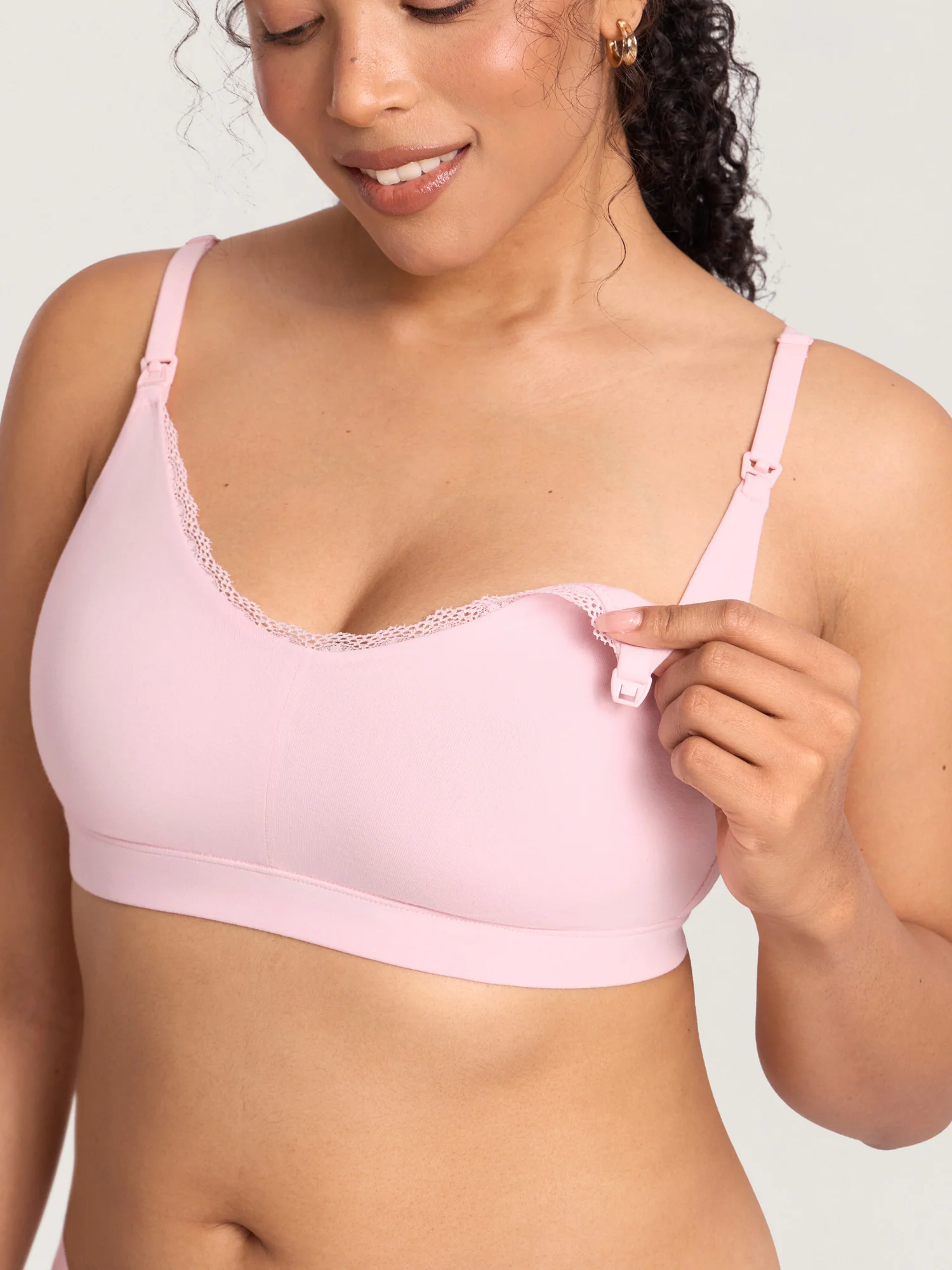 Cotton Lace Trim Nursing Bralette - Image 17
