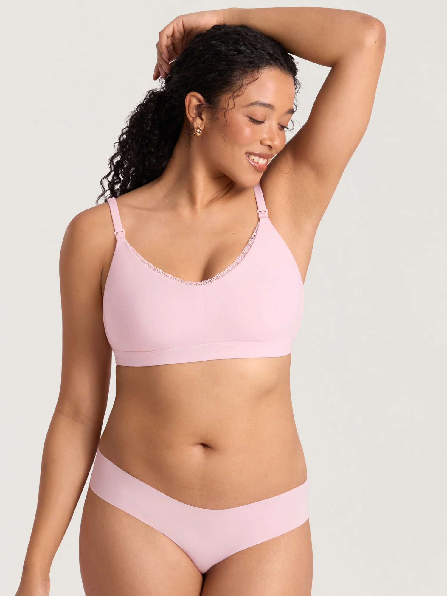 Cotton Lace Trim Nursing Bralette - Image 18