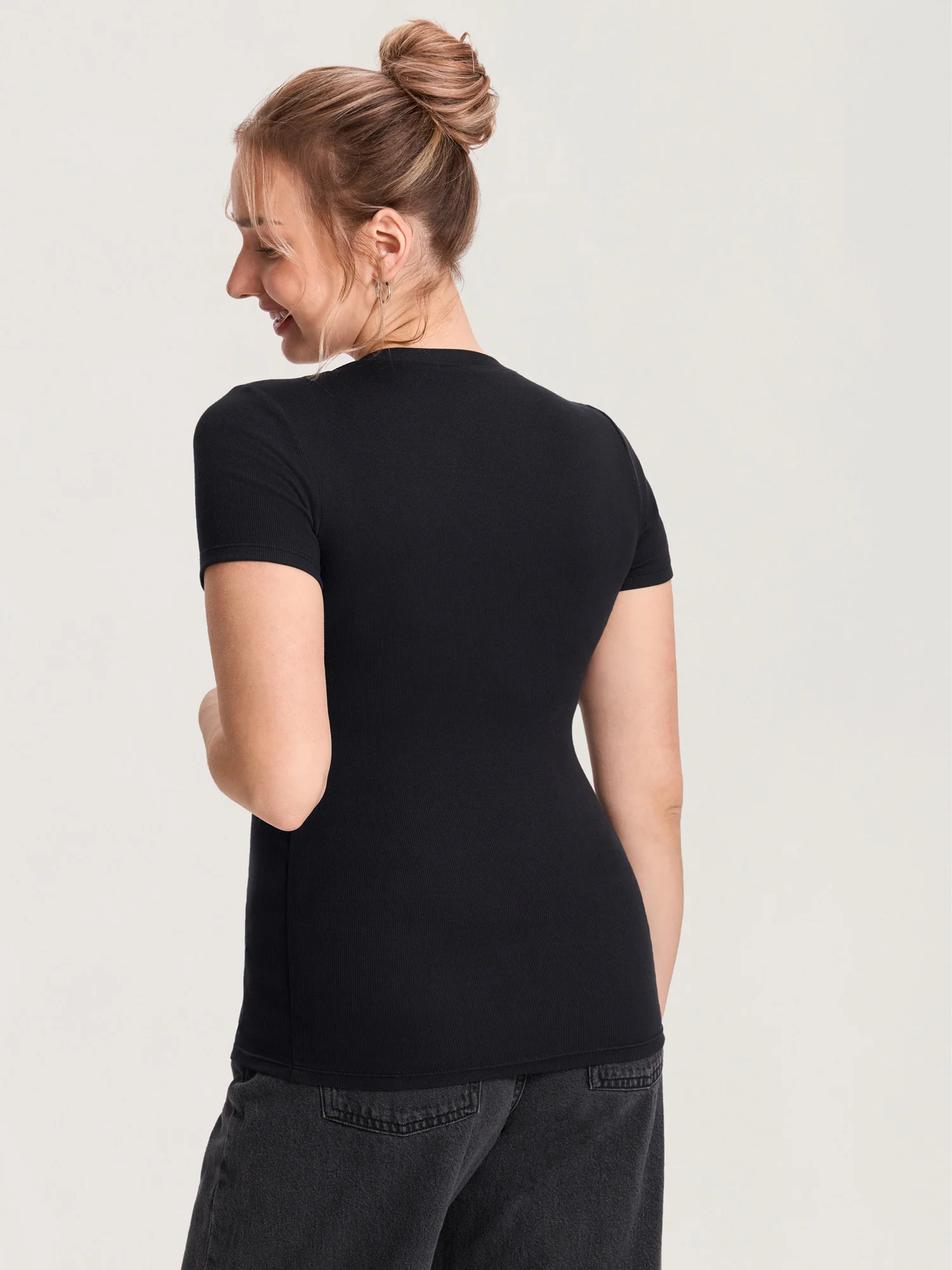 Cotton Rib Henley Maternity Short Sleeve Shirts - Image 7