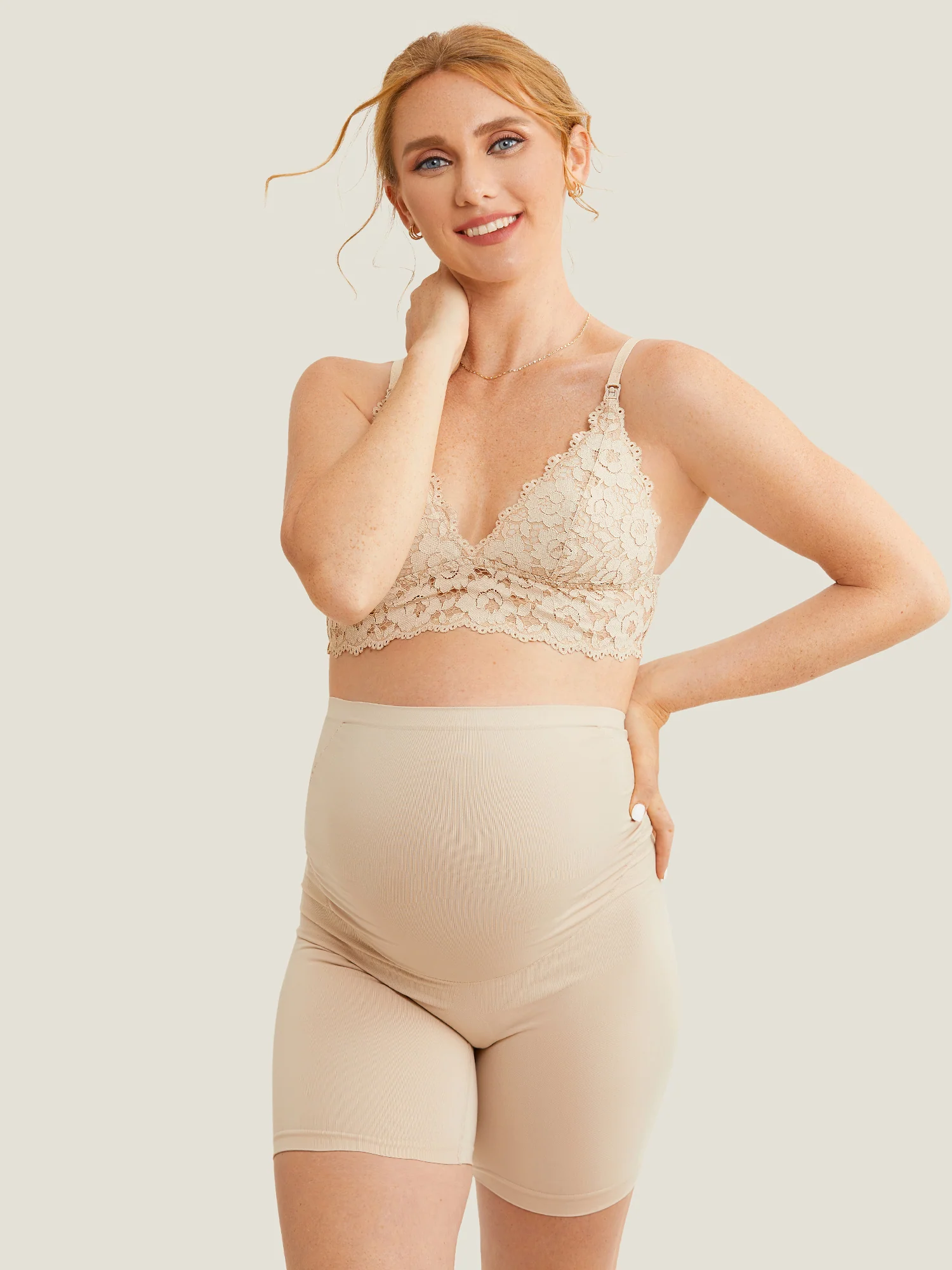High Waist Shapewear Maternity Shorts - Seamless - Image 11