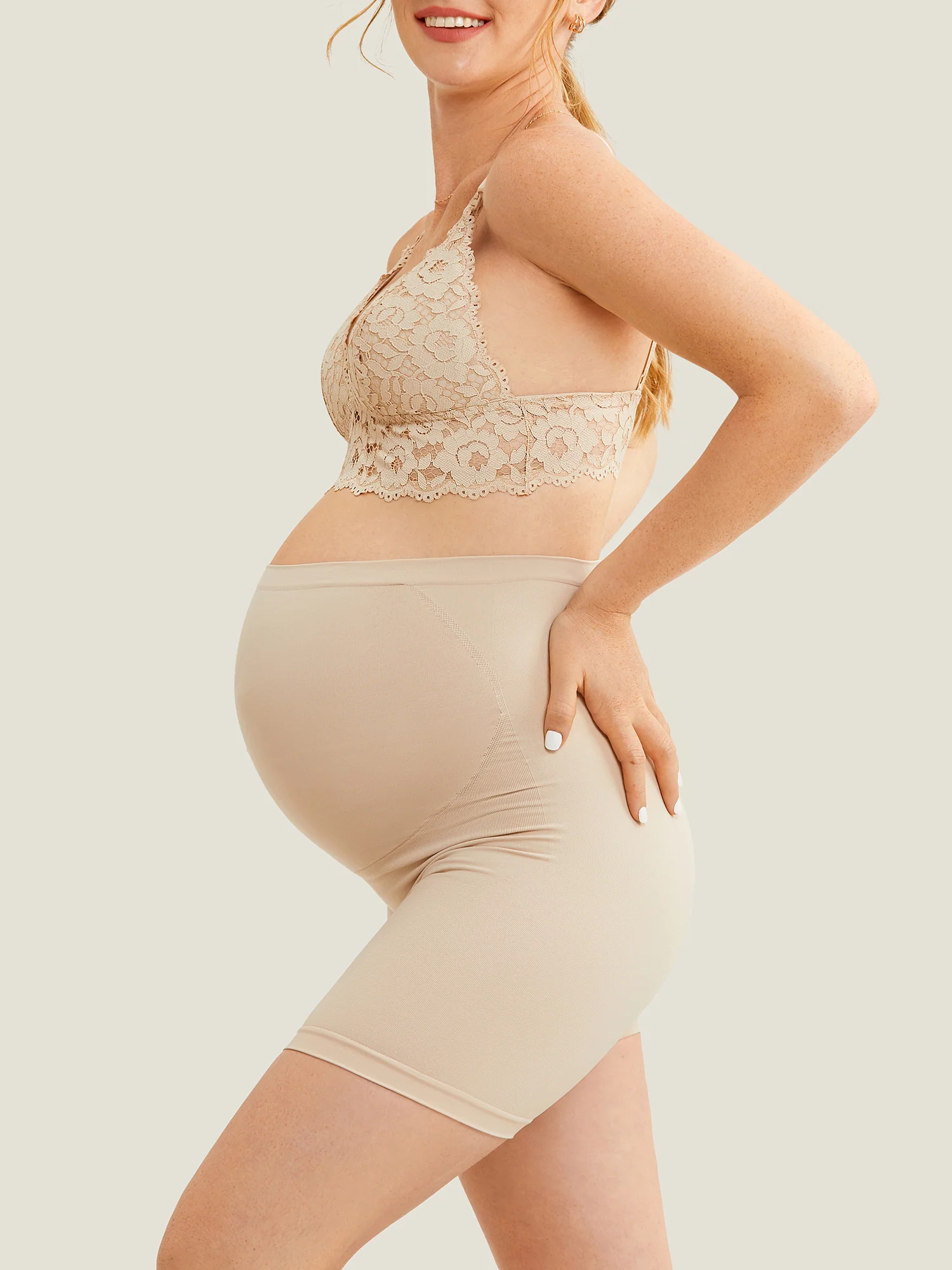 High Waist Shapewear Maternity Shorts - Seamless - Image 12