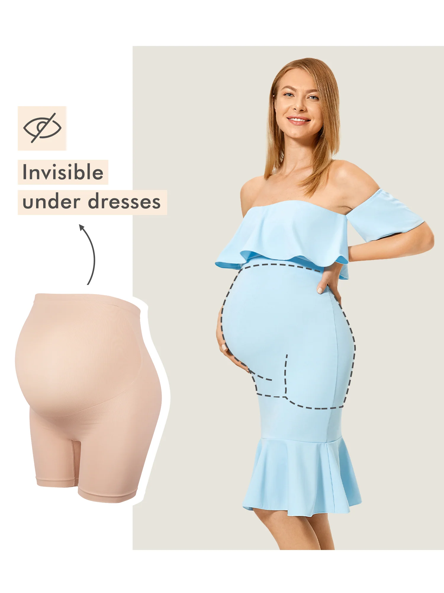 High Waist Shapewear Maternity Shorts - Seamless - Image 5