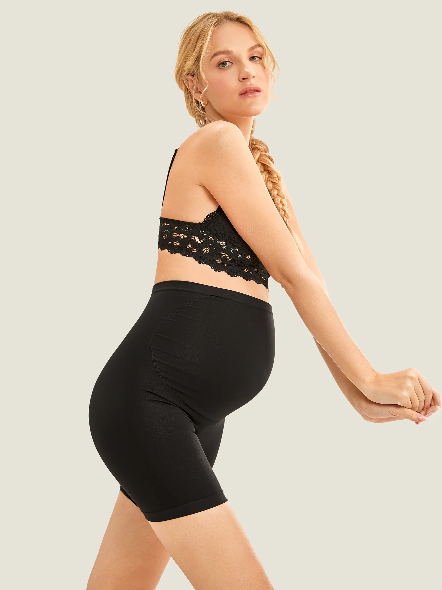 High Waist Shapewear Maternity Shorts - Seamless - Image 7