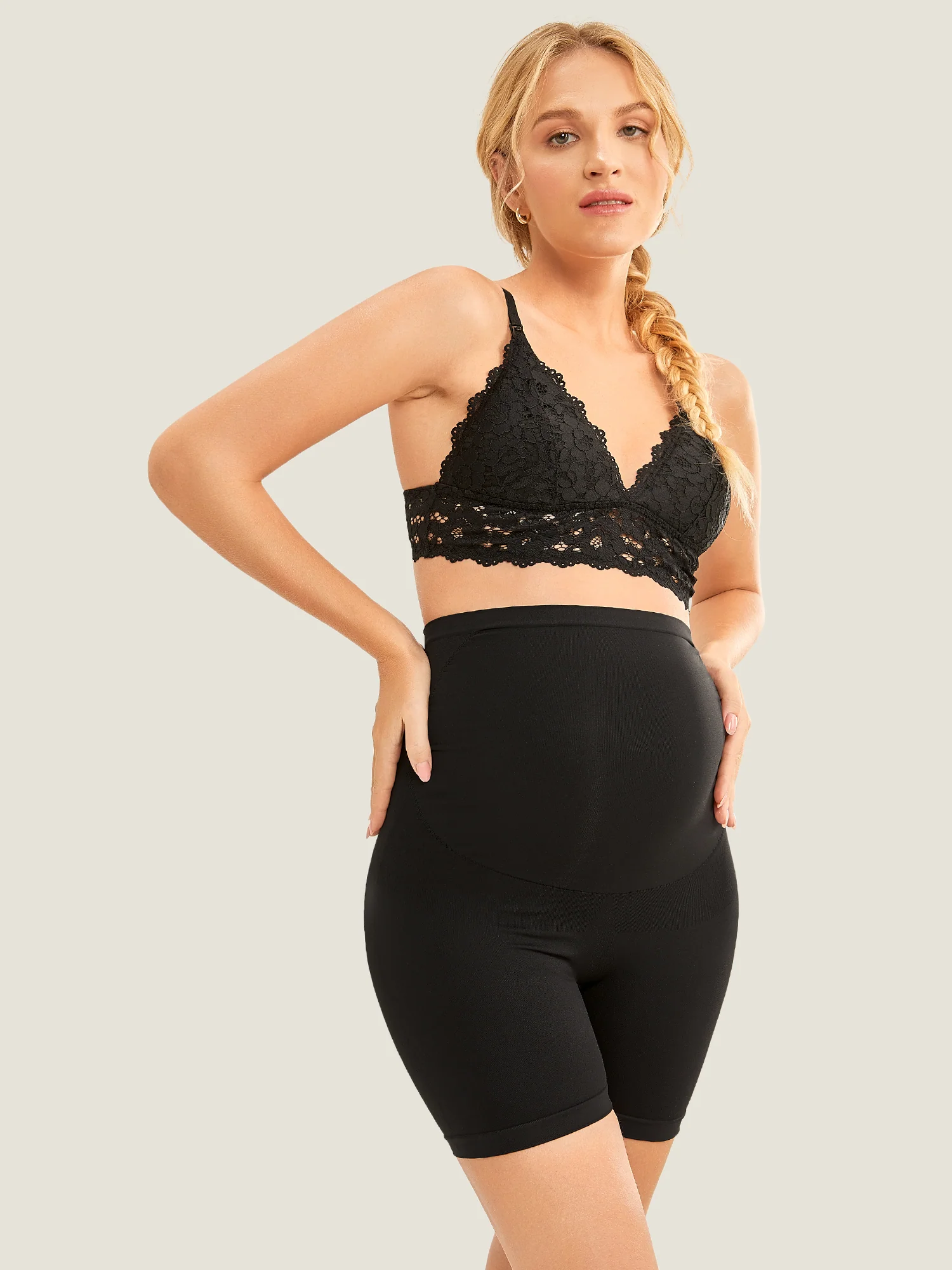High Waist Shapewear Maternity Shorts - Seamless - Image 8