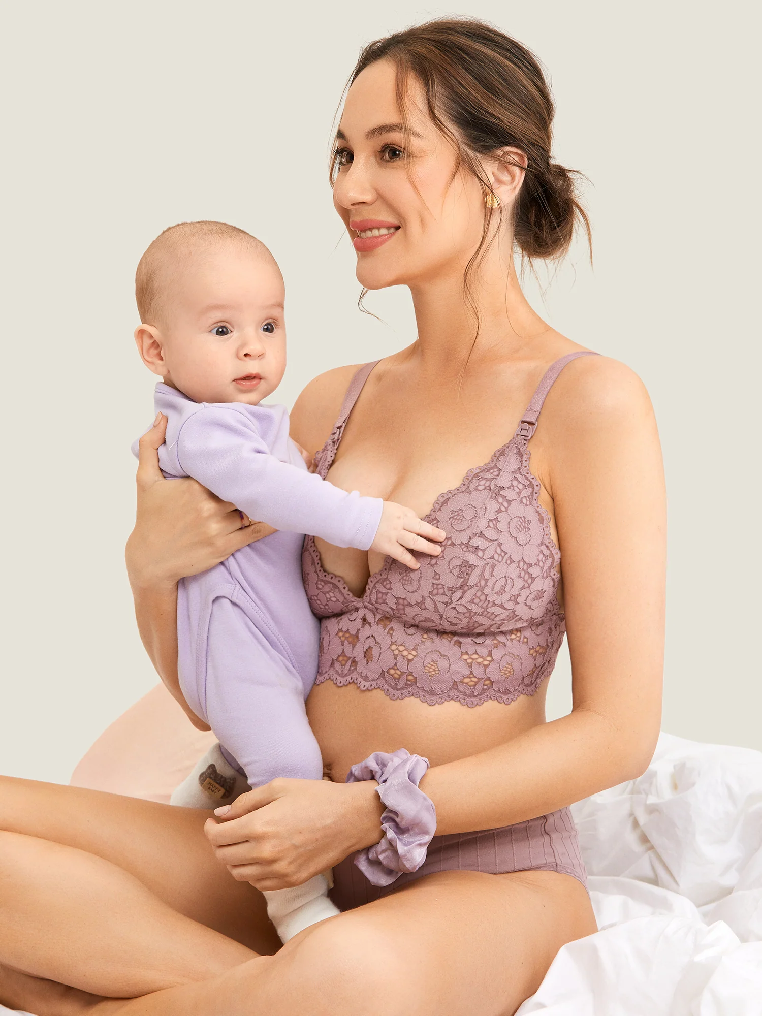 Lace Plunge Nursing Bralette - Image 38