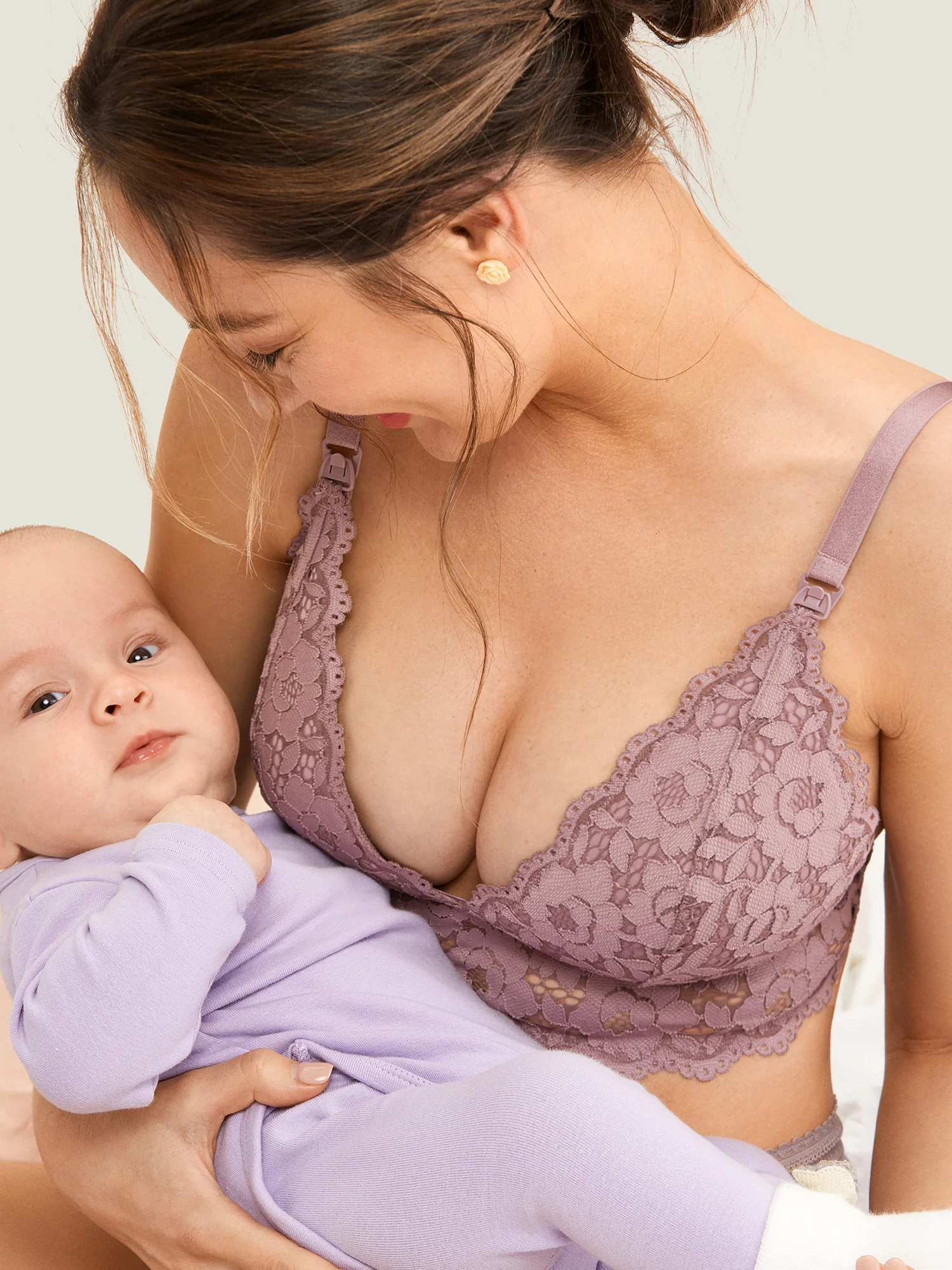 Lace Plunge Nursing Bralette - Image 41