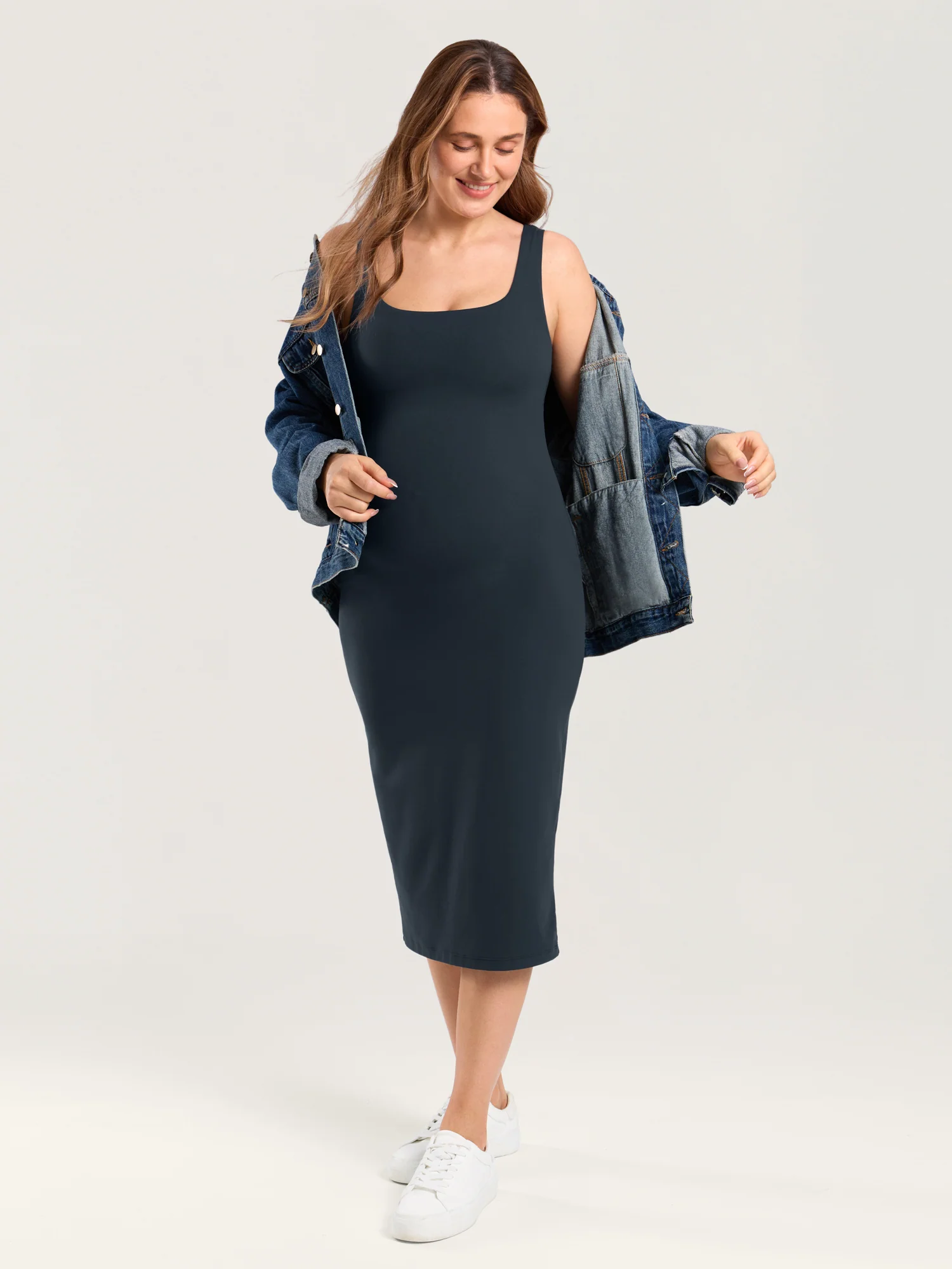 Natrelax® Bodycon Maternity Midi Dress - Back Slit - Image 10