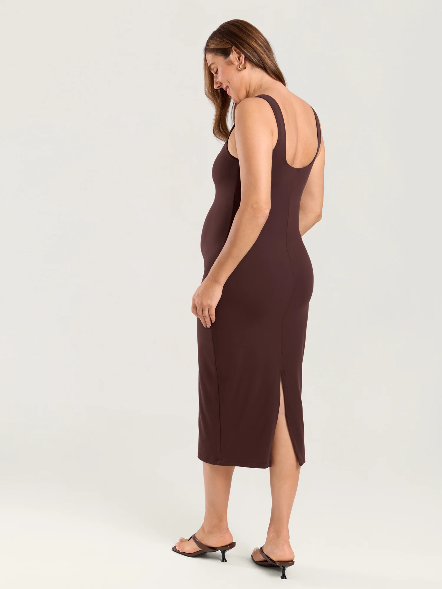Natrelax® Bodycon Maternity Midi Dress - Back Slit - Image 14