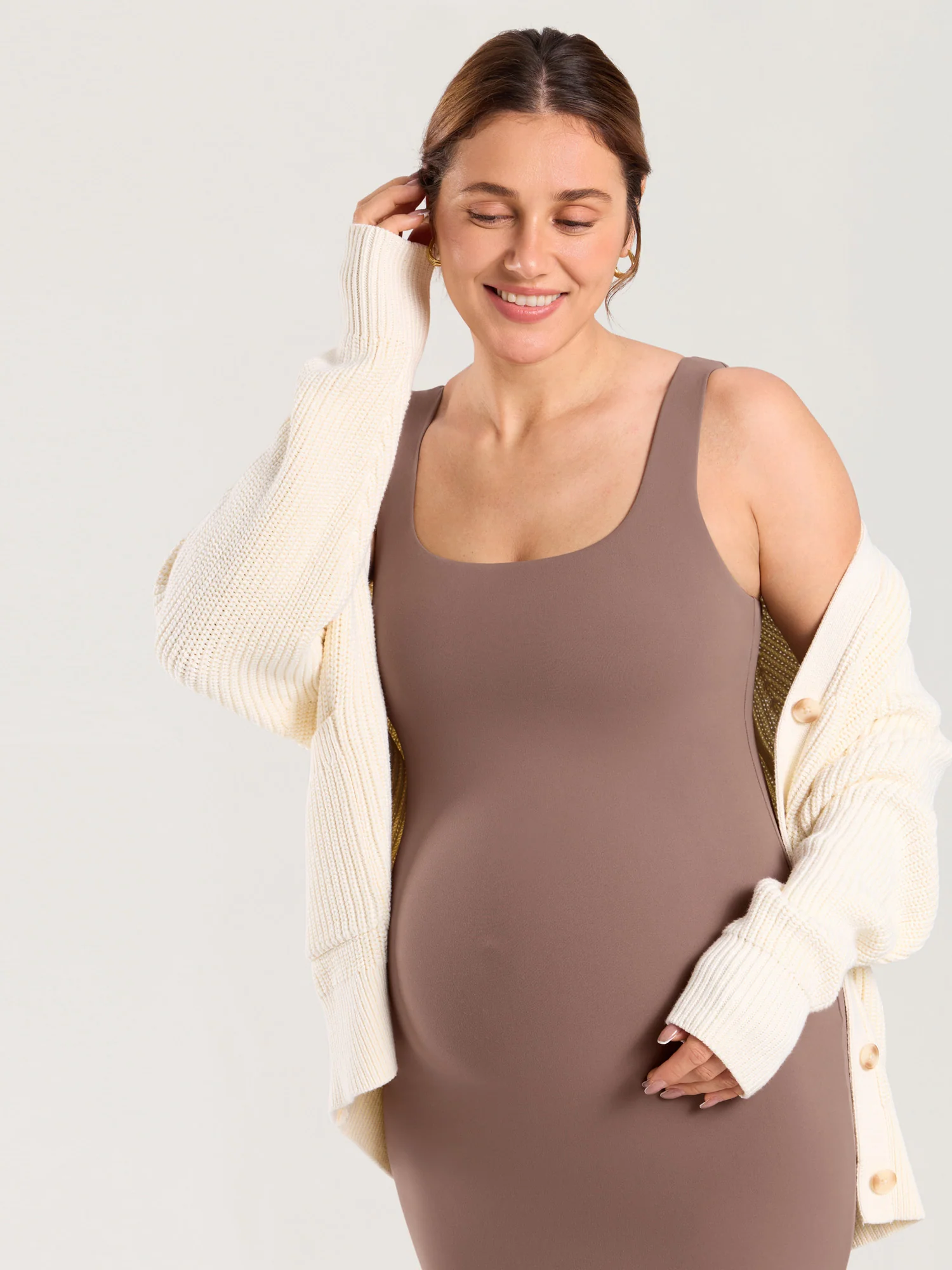 Natrelax® Bodycon Maternity Midi Dress - Back Slit - Image 17
