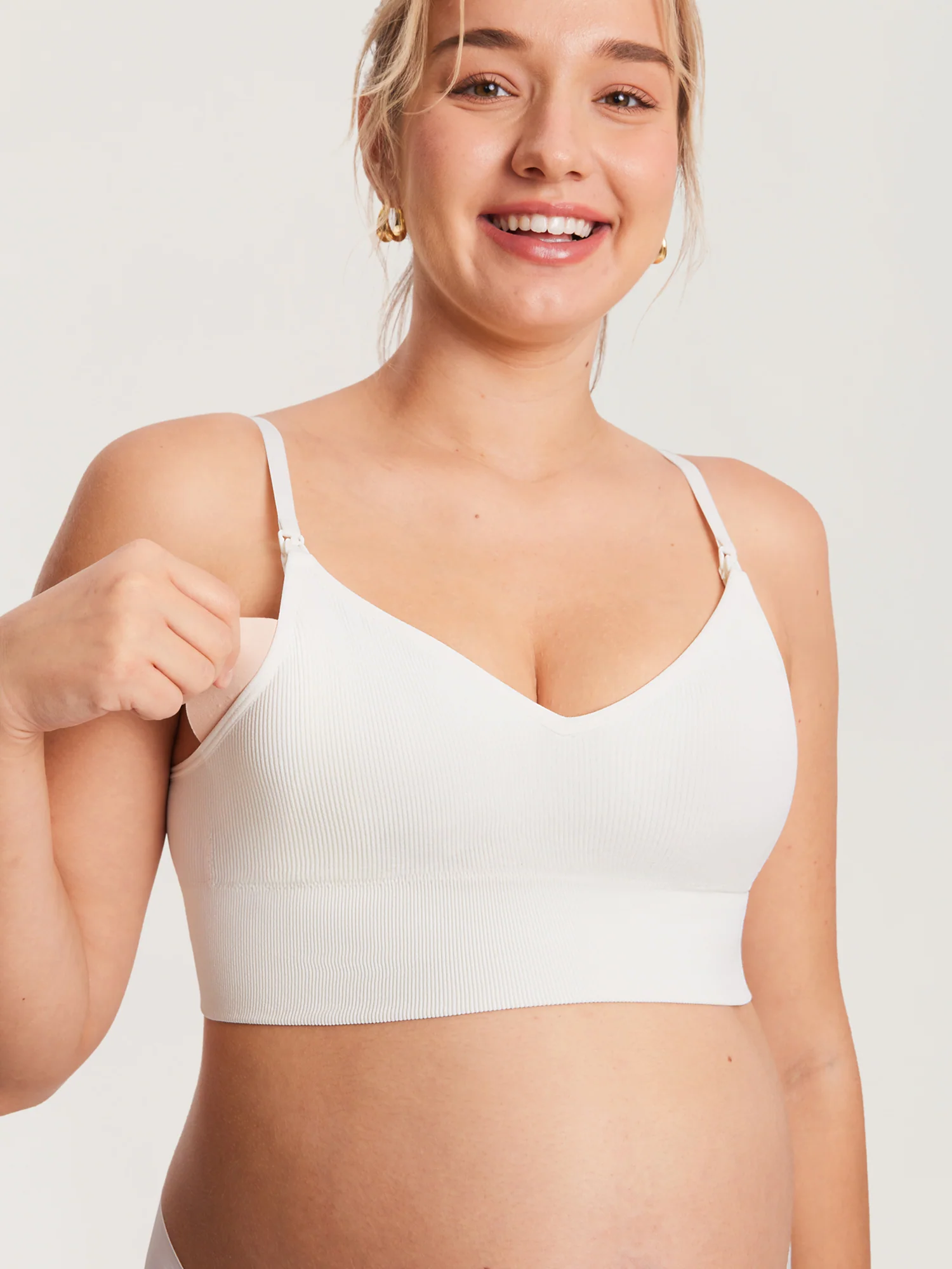 Ribbed V Neck Nursing Bralette - Image 15