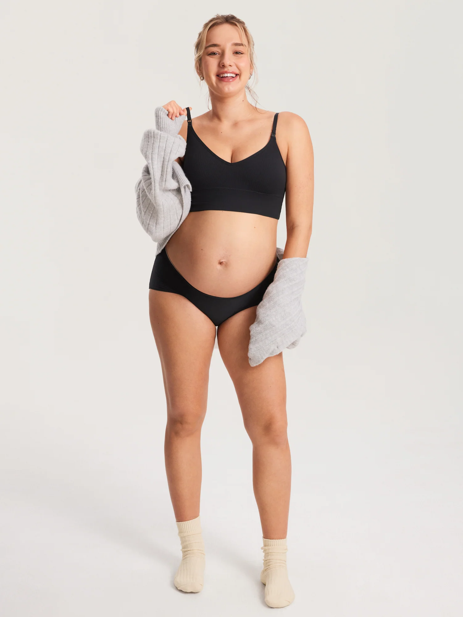 Ribbed V Neck Nursing Bralette - Image 9